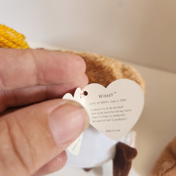 Ty Beanie Baby Babies - All 3 Katrina Bear Wisest Owl Squirrel Nuts - Picture 6 of 6